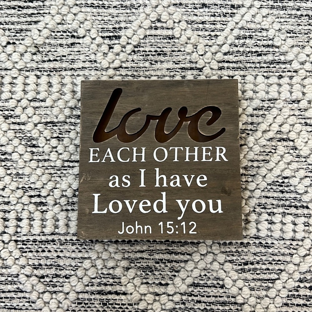 LOVE wooden decor sign plaque wall accent.
